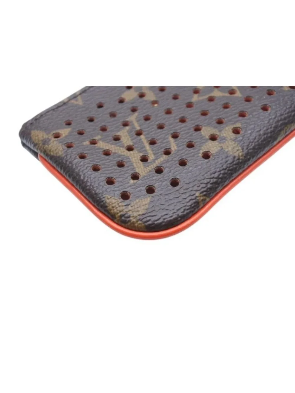 Louis Vuitton Pochette Cles Coin Purse Monogram Perfo Leather Orange